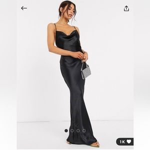 NWOT ASOS Black silk gown